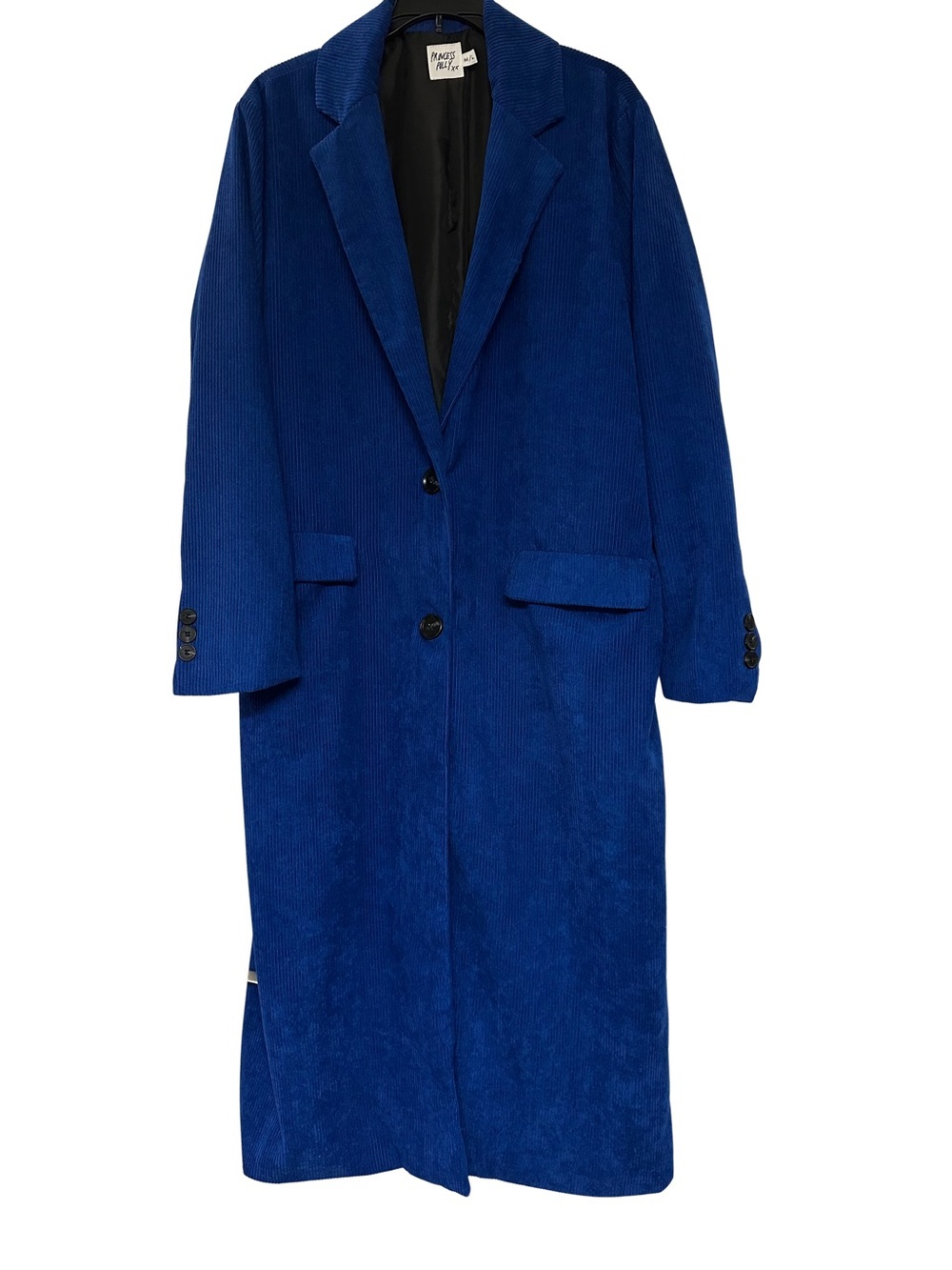 Princess Polly Cobalt Blue Longline Corduroy Coat Oversized M/L